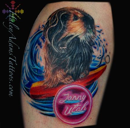 Haley Adams - SURFING GUINEA PIG TATTOO